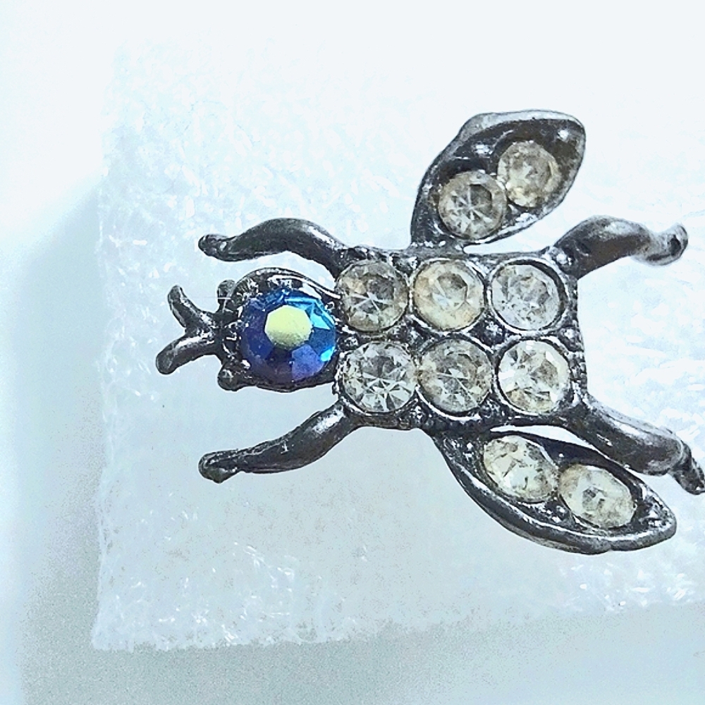 Vintage Rhinestone Fly Tac Pin